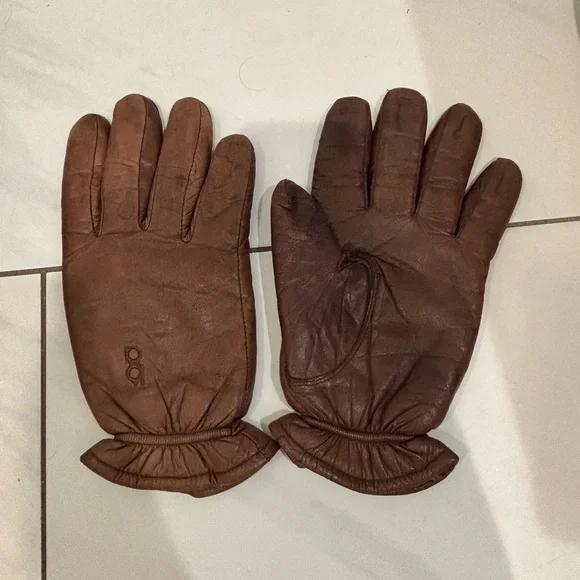 Vintage Brown Cowhide Leather Men's Gloves - Picture 2 of 5